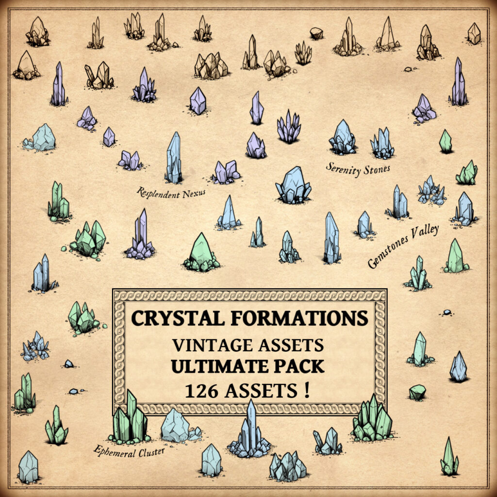 Crystal Formations Crystals Fantasy Cartography Assets