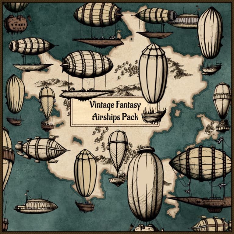Steampunk Vintage Fantasy Map Assets COMPLETE BUNDLE