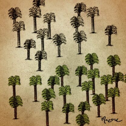 palm trees fantasy map assets, antique cartography