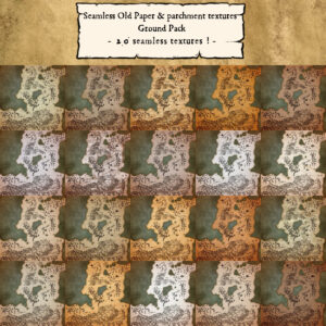showcase of parchment and old paper textures for wonderdraft custom grounds, antique cartography and fantasy mapping