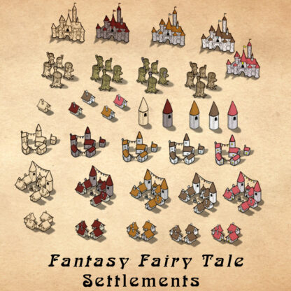 list of fairy tale settlements, town, tower and city assets, fantasy cartography
