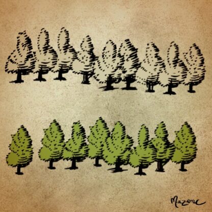 generic trees fantasy map assets, antique cartography