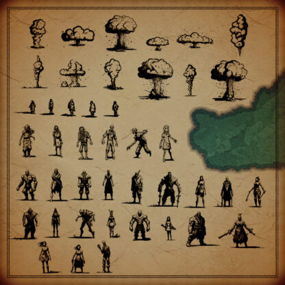 list of post-apocalyptic fantasy map assets and resources, theme, explosions, mutants, ghouls, wastelanders