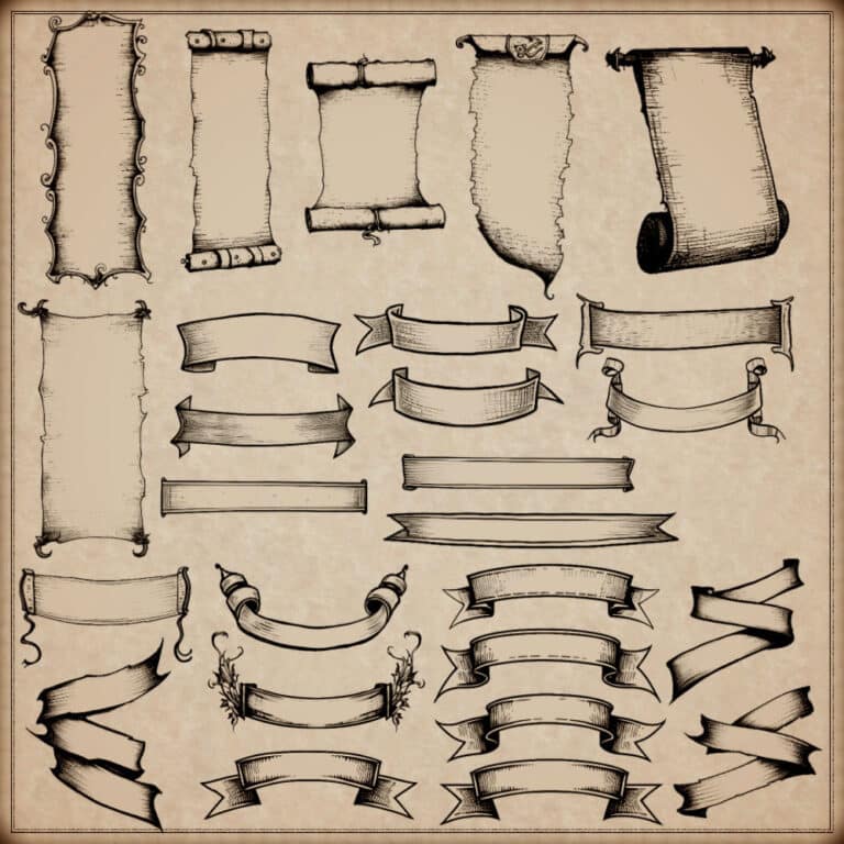 Medieval Ribbons, Banners and Parchments - Assets Megapack