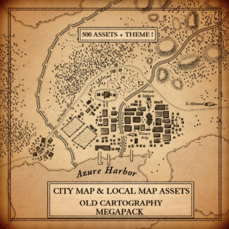 local and city map, cartography assets for fantasy map symbols