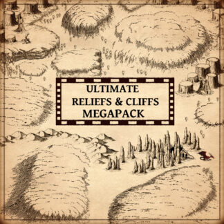 fantasy map assets with relief and reliefs, for wonderdraft, photoshop, and GIMP, cliffs