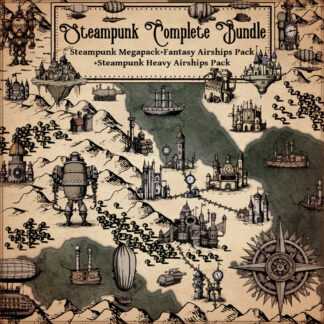 cartography assetsn steampunk for wonderdraft, industrial, victorian