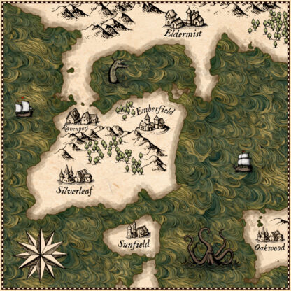 fantasy map water texture for cartography assets