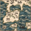 fantasy map symbols, seamless water texture, etching