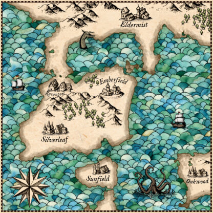 mosaic water texture for fantasy mapping, wonderdraft resources