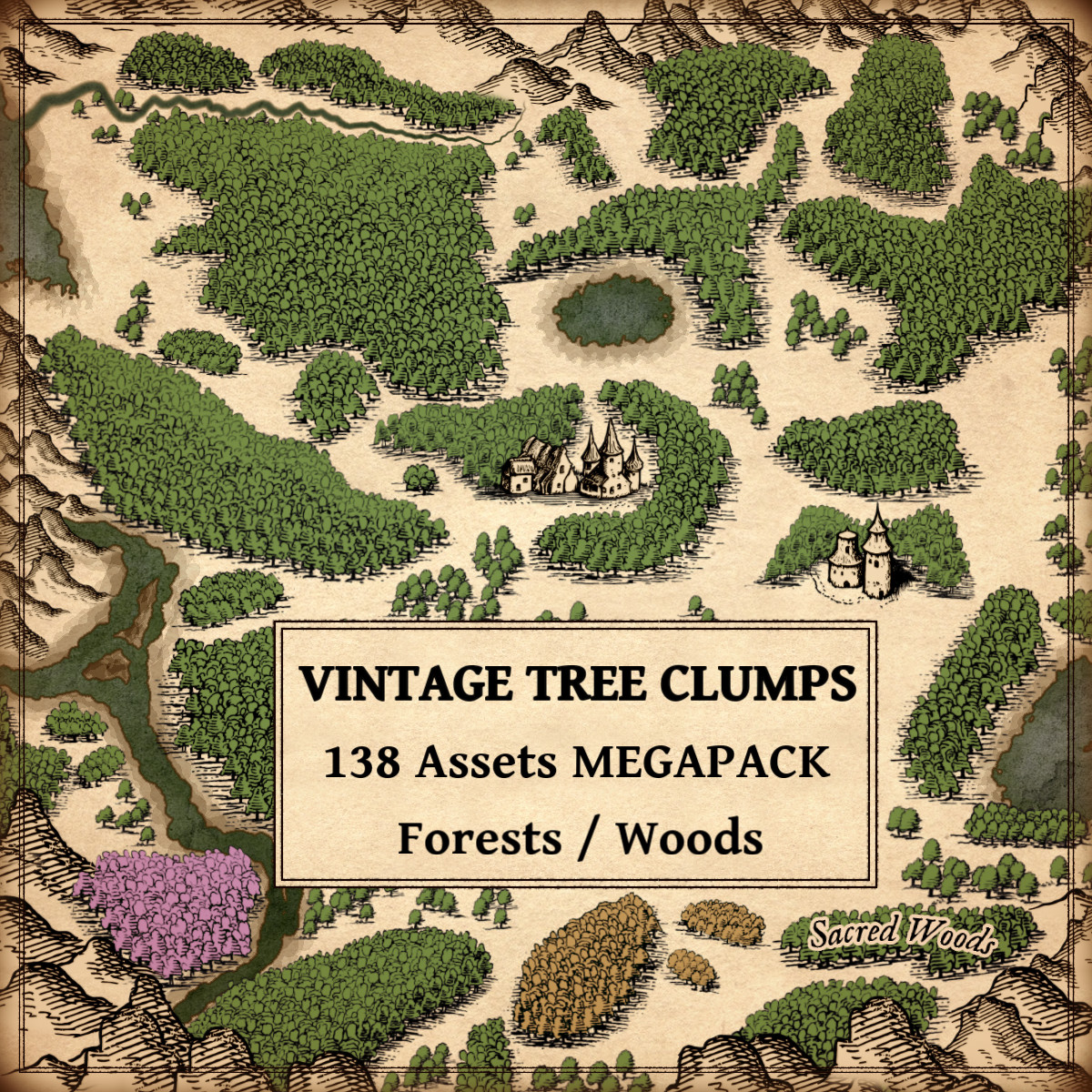 Forests Tree Clumps Assets For Fantasy Maps Wonderdraft