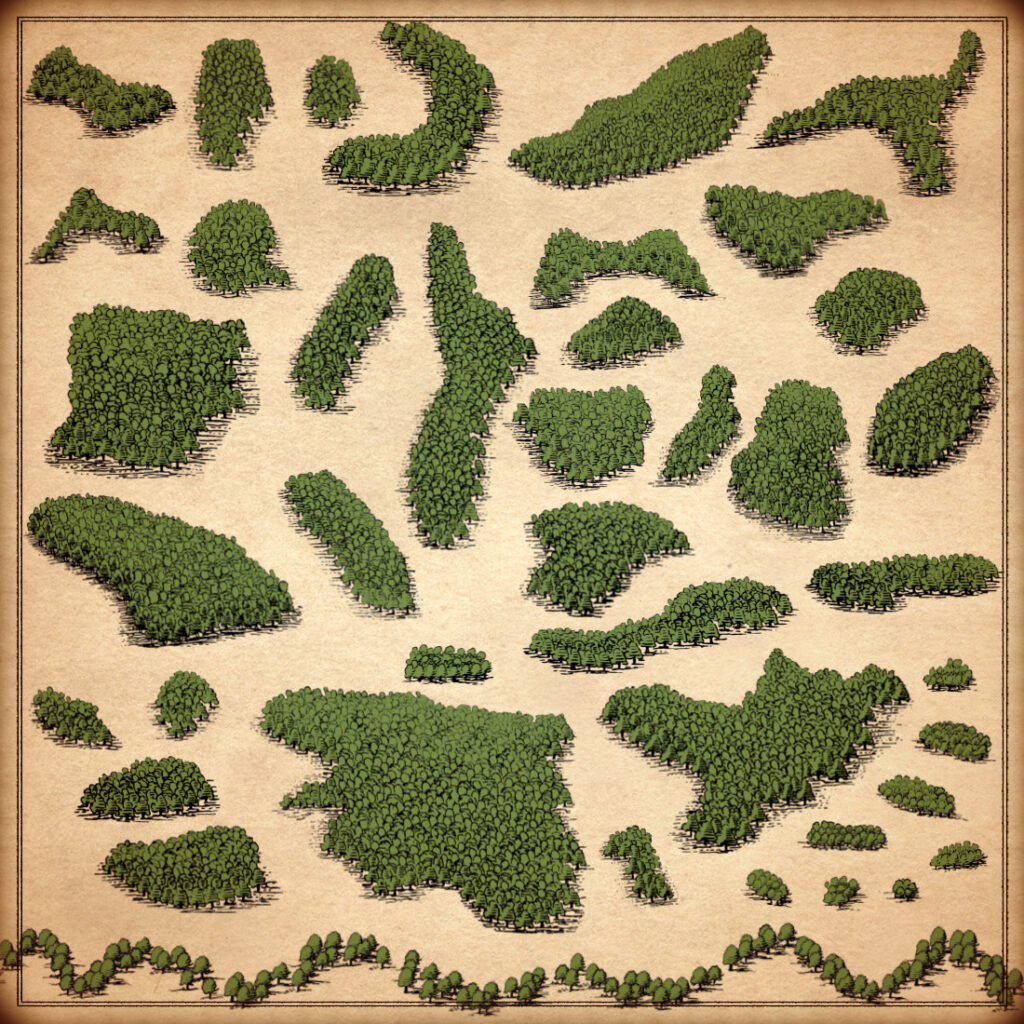 Forests & tree Clumps assets for fantasy maps & Wonderdraft