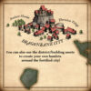 old cartography, barbarian and orc village with borough, cities, fantasy map symbols