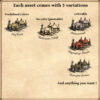 orc barbarian architecture, cartography symbols, fantasy map assets for Wonderdraft, settlements, towns