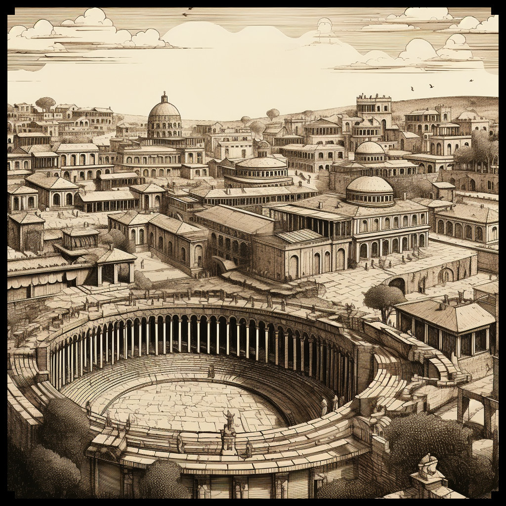 wonderdraft assets, Roman Empire and Ancient Greece towns, settlements, arenas, temples, sanctuaries, fantasy map assets