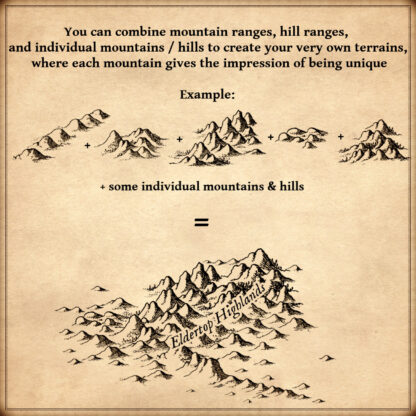 mountain ranges, hill ranges, mountains, hills and buttes, cartographic map assets, fantasy map symbols