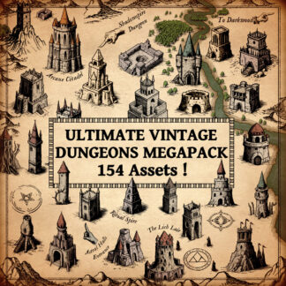 fantasy map assets dungeons, magic circles and pentacles, pointing hands, wonderdraft symbols, cartography symbols and assets