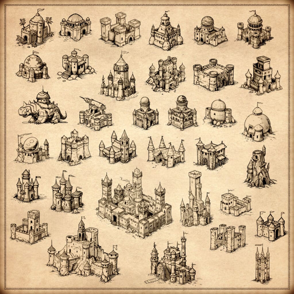 Vintage Fantasy & Medieval Castles - Cartography Assets Pack