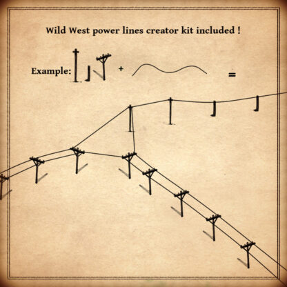 old cartography assets, power lines and electric poles creation kit, wonderdraft assets for fantasy mapping
