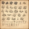 wonderdraft assets and wonderdraft symbols representing, mushroom trees, mushrooms, and mushroom clumps, cartography assets