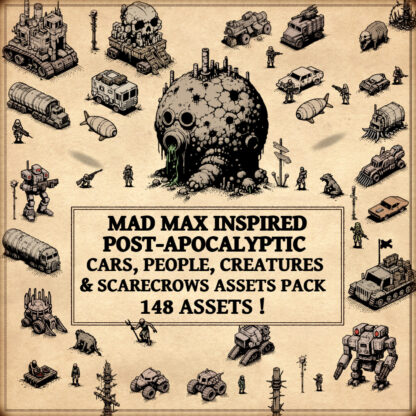 Fantasy map assets, cartography assets, mad max cars, mad max vehicles, tanker trucks, armed vehicles