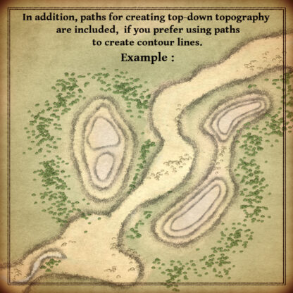 fantasy map contour lines, topography assets, mountains assets, mountain assets, wonderdraft assets, vintage cartography assets