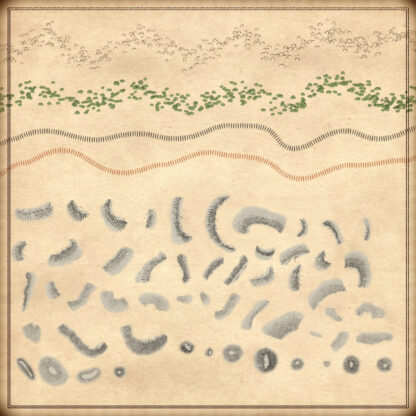 wonderdraft topographic assets, mountain symbols, mountains cartography assets, top-down fantasy map assets