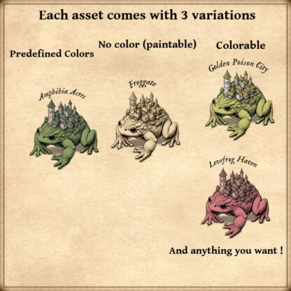 cartography assets and vintage cartography symbols, toads, frogs, marshes and swamp assets, swamp town, marsh town