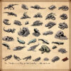 bones, corpses, skulls, carcass assets, fantasy cartography assets, wonderdraft symbols, carcasses, remains, fantasy map resources
