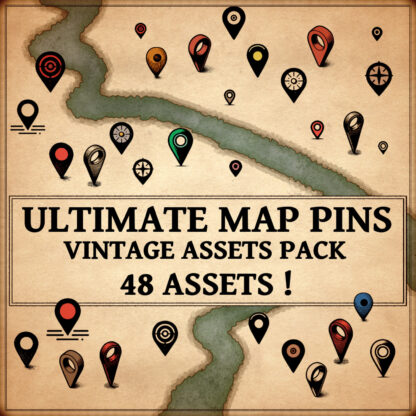 Wonderdraft resources, wonderdraft assets, map pins, fantasy map pins, modern pins