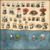 elf ships, goblins, fairies, Wonderdraft assets, flower buildings, fairy tale houses, fairy tale map assets