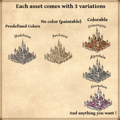 Fantasy map assets, cities, city blocks, vintage cartography assets, fantasy map symbols, Wonderdraft map assets