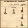 Horror settlements, Wonderdraft assets, fantasy map symbols, fleshscape towns and hamlets, settlement icons, castles