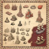 Fantasy map assets, skeleton ships, Wonderdraft resources, PNG resources, flesh cultist temples, tentacle ridden towns
