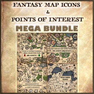 Wonderdraft assets, fantasy map icons, cartography assets, food icons, shop icons, swords icons