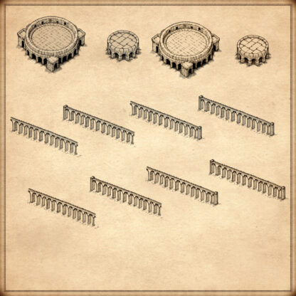 Wonderdraft assets, aqueducts, archways, fantasy map assets, vintage cartography assets, fantasy medieval assets, high elf structures