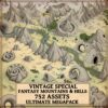 Wonderdraft assets, rolling hills, fantasy mountains, peaks, vintage cartography assets, fantasy map icons