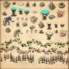 cartography assets, tree assets, Wonderdraft trees, dead trees, aliens, alien structures, fantasy map elements