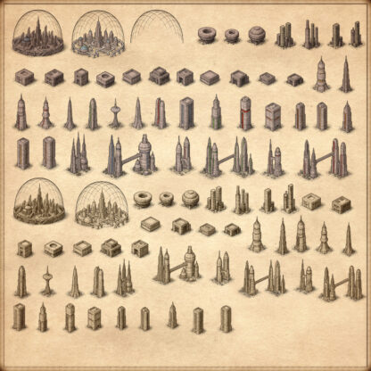domed city, domed cities, domed settlements, sci-fi buildings, Wonderdraft assets, Inkarnate landmarks