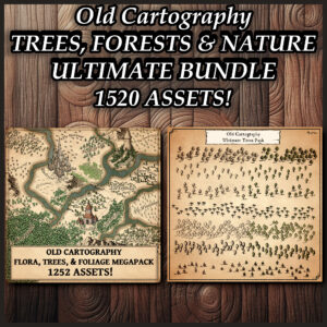 Nature wonderdraft assets, trees, forests, woods, pine trees, oak trees, palm trees, tree types, cartography assets