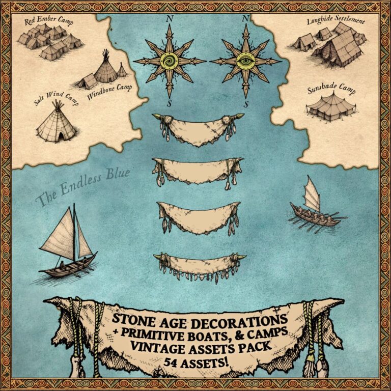 Wonderdraft Assets & Fantasy Map Icons – Vintage Cartography Assets