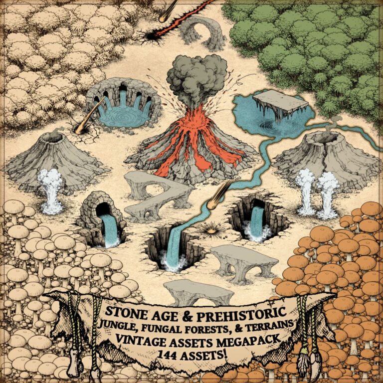 Wonderdraft Assets & Fantasy Map Icons – Vintage Cartography Assets