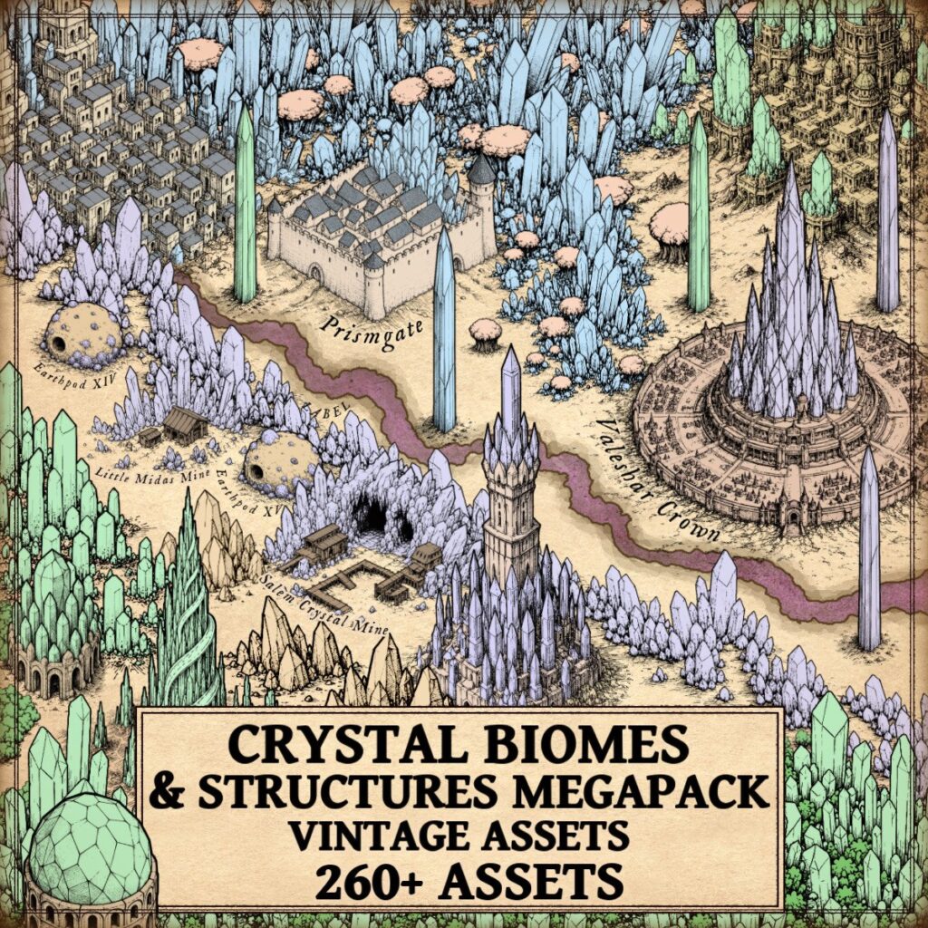 Wonderdraft Assets & Fantasy Map Icons – Vintage Cartography Assets